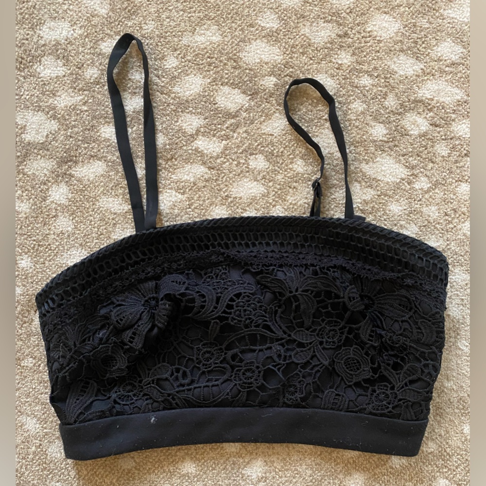 Black crochet bralette